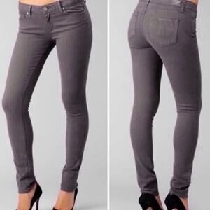 Paige Skyline Skinny Jeans Size 27 Dark Gray Low Rise Y2K Stretch Edgy Minimal